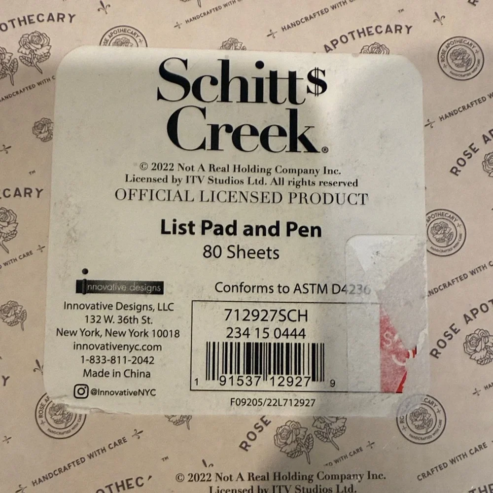 Schitt's Creek List Pad & Pen Set